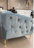 Simon Buttoned 3 Seater Sofa - Floor Model *DUSKY BLUE* 